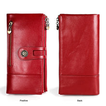Load image into Gallery viewer, 3513 Antimagnetic RFID Multi-function Retro Leather Lady Wallet Large-capacity Purse with Card Holder