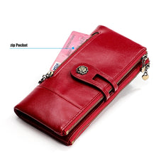 Load image into Gallery viewer, 3513 Antimagnetic RFID Multi-function Retro Leather Lady Wallet Large-capacity Purse with Card Holder
