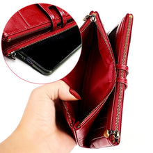 Load image into Gallery viewer, 3513 Antimagnetic RFID Multi-function Retro Leather Lady Wallet Large-capacity Purse with Card Holder