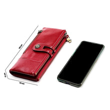 Load image into Gallery viewer, 3513 Antimagnetic RFID Multi-function Retro Leather Lady Wallet Large-capacity Purse with Card Holder