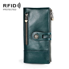 Load image into Gallery viewer, 3513 Antimagnetic RFID Multi-function Retro Leather Lady Wallet Large-capacity Purse with Card Holder