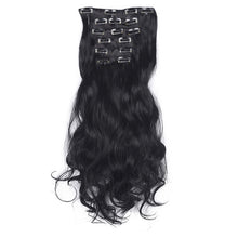 Load image into Gallery viewer, 50cm 16 Card Long Curly Hair Wig Seamless Hair Extension Piece