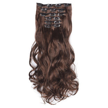 Load image into Gallery viewer, 50cm 16 Card Long Curly Hair Wig Seamless Hair Extension Piece