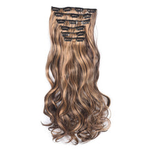 Load image into Gallery viewer, 50cm 16 Card Long Curly Hair Wig Seamless Hair Extension Piece