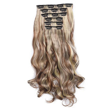 Load image into Gallery viewer, 50cm 16 Card Long Curly Hair Wig Seamless Hair Extension Piece