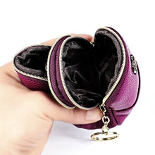 Load image into Gallery viewer, 2027 Lady Leather Zipper Wallet Purse Double-pocket Little Shell Bag