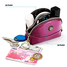 Load image into Gallery viewer, 2027 Lady Leather Zipper Wallet Purse Double-pocket Little Shell Bag