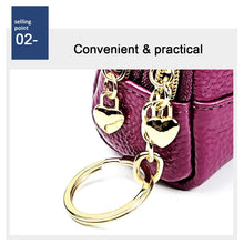 Load image into Gallery viewer, 2027 Lady Leather Zipper Wallet Purse Double-pocket Little Shell Bag