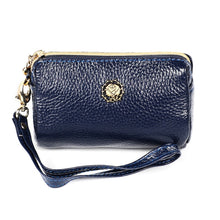 Load image into Gallery viewer, 2033 Lady Portable Zipper Leather Wallet Purse Small Cosmetic Bag with Lanyard