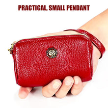 Load image into Gallery viewer, 2033 Lady Portable Zipper Leather Wallet Purse Small Cosmetic Bag with Lanyard