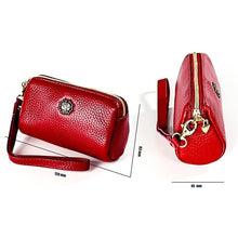 Load image into Gallery viewer, 2033 Lady Portable Zipper Leather Wallet Purse Small Cosmetic Bag with Lanyard
