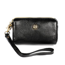 Load image into Gallery viewer, 2033 Lady Portable Zipper Leather Wallet Purse Small Cosmetic Bag with Lanyard