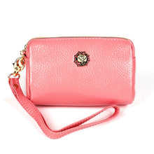 Load image into Gallery viewer, 2033 Lady Portable Zipper Leather Wallet Purse Small Cosmetic Bag with Lanyard