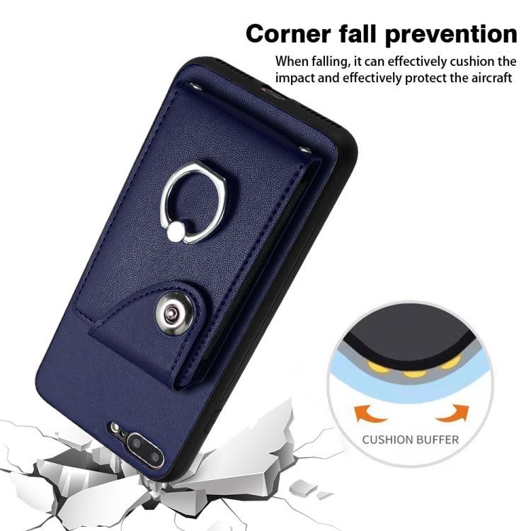Organ Card Bag Ring Holder Phone Case, For iPhone 8 Plus / 7 Plus