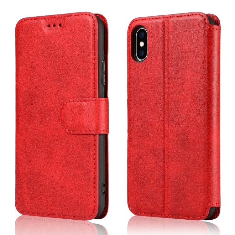 Calf Texture Magnetic Buckle Horizontal Flip Leather Case with Holder & Card Slots & Wallet & Photo Frame, For iPhone 6 / 6s, For iPhone 7 / 8, For iPhone 7 Plus / 8 Plus, For iPhone X / XS, For iPhone XR, For iPhone XS Max, For iPhone 12 mini         ...