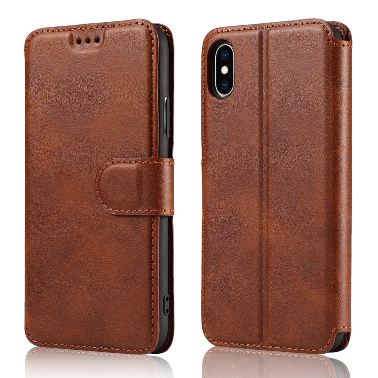 Calf Texture Magnetic Buckle Horizontal Flip Leather Case with Holder & Card Slots & Wallet & Photo Frame, For iPhone 6 / 6s, For iPhone 7 / 8, For iPhone 7 Plus / 8 Plus, For iPhone X / XS, For iPhone XR, For iPhone XS Max, For iPhone 12 mini         ...