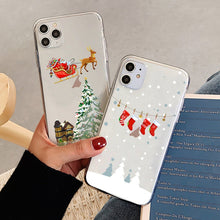 Load image into Gallery viewer, Christmas Colored Drawing Pattern High Transparent Soft TPU Phone Case, For iPhone 11 Pro
