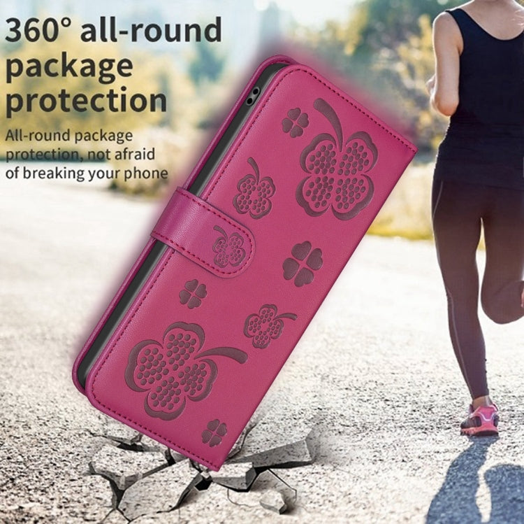 Four-leaf Embossed Leather Phone Case, For iPhone 7 / 8 / SE 2022, For iPhone 13 Pro Max, For iPhone 13 Pro, For iPhone 13, For iPhone 12 / 12 Pro, For iPhone 12 Pro Max, For iPhone 11 Pro Max, For iPhone 11