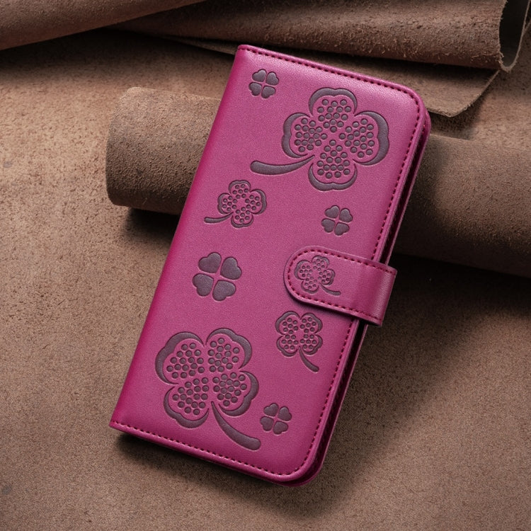 Four-leaf Embossed Leather Phone Case, For iPhone 7 / 8 / SE 2022, For iPhone 13 Pro Max, For iPhone 13 Pro, For iPhone 13, For iPhone 12 / 12 Pro, For iPhone 12 Pro Max, For iPhone 11 Pro Max, For iPhone 11