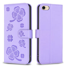 Load image into Gallery viewer, Four-leaf Embossed Leather Phone Case, For iPhone 7 / 8 / SE 2022, For iPhone 13 Pro Max, For iPhone 13 Pro, For iPhone 13, For iPhone 12 / 12 Pro, For iPhone 12 Pro Max, For iPhone 11 Pro Max, For iPhone 11