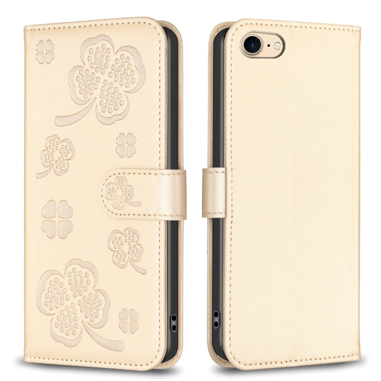 Four-leaf Embossed Leather Phone Case, For iPhone 7 / 8 / SE 2022, For iPhone 13 Pro Max, For iPhone 13 Pro, For iPhone 13, For iPhone 12 / 12 Pro, For iPhone 12 Pro Max, For iPhone 11 Pro Max, For iPhone 11