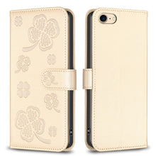 Load image into Gallery viewer, Four-leaf Embossed Leather Phone Case, For iPhone 7 / 8 / SE 2022, For iPhone 13 Pro Max, For iPhone 13 Pro, For iPhone 13, For iPhone 12 / 12 Pro, For iPhone 12 Pro Max, For iPhone 11 Pro Max, For iPhone 11