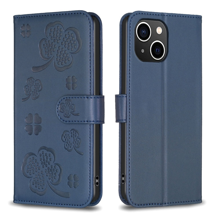 Four-leaf Embossed Leather Phone Case, For iPhone 7 / 8 / SE 2022, For iPhone 13 Pro Max, For iPhone 13 Pro, For iPhone 13, For iPhone 12 / 12 Pro, For iPhone 12 Pro Max, For iPhone 11 Pro Max, For iPhone 11