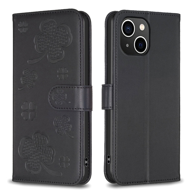 Four-leaf Embossed Leather Phone Case, For iPhone 7 / 8 / SE 2022, For iPhone 13 Pro Max, For iPhone 13 Pro, For iPhone 13, For iPhone 12 / 12 Pro, For iPhone 12 Pro Max, For iPhone 11 Pro Max, For iPhone 11