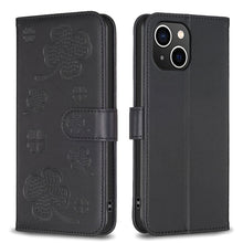 Load image into Gallery viewer, Four-leaf Embossed Leather Phone Case, For iPhone 7 / 8 / SE 2022, For iPhone 13 Pro Max, For iPhone 13 Pro, For iPhone 13, For iPhone 12 / 12 Pro, For iPhone 12 Pro Max, For iPhone 11 Pro Max, For iPhone 11