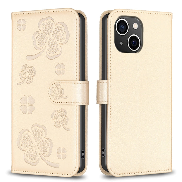 Four-leaf Embossed Leather Phone Case, For iPhone 7 / 8 / SE 2022, For iPhone 13 Pro Max, For iPhone 13 Pro, For iPhone 13, For iPhone 12 / 12 Pro, For iPhone 12 Pro Max, For iPhone 11 Pro Max, For iPhone 11