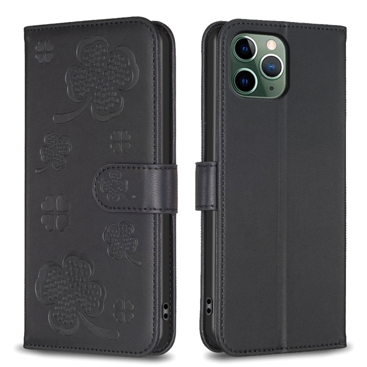Four-leaf Embossed Leather Phone Case, For iPhone 7 / 8 / SE 2022, For iPhone 13 Pro Max, For iPhone 13 Pro, For iPhone 13, For iPhone 12 / 12 Pro, For iPhone 12 Pro Max, For iPhone 11 Pro Max, For iPhone 11