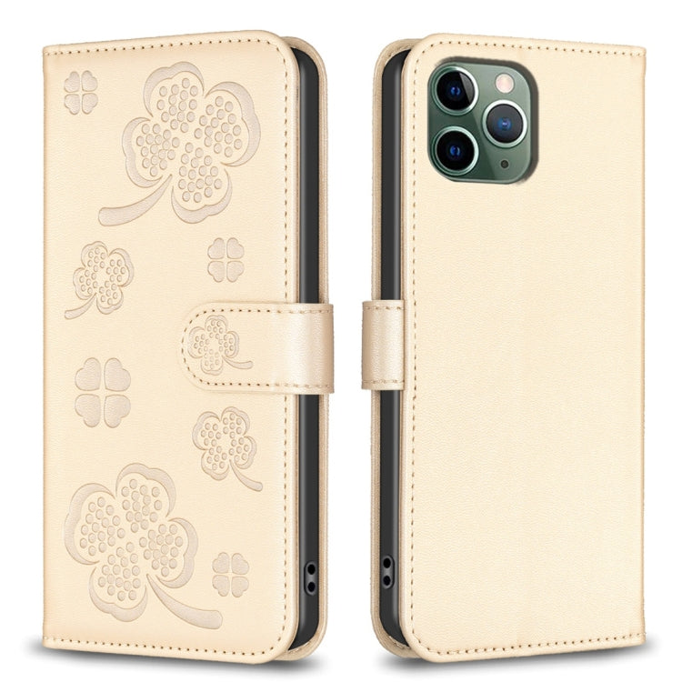 Four-leaf Embossed Leather Phone Case, For iPhone 7 / 8 / SE 2022, For iPhone 13 Pro Max, For iPhone 13 Pro, For iPhone 13, For iPhone 12 / 12 Pro, For iPhone 12 Pro Max, For iPhone 11 Pro Max, For iPhone 11