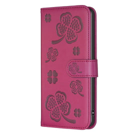 Four-leaf Embossed Leather Phone Case, For iPhone 11 Pro, For iPhone X / XS, For iPhone XR, For iPhone XS Max, For iPhone 7 Plus / 8 Plus