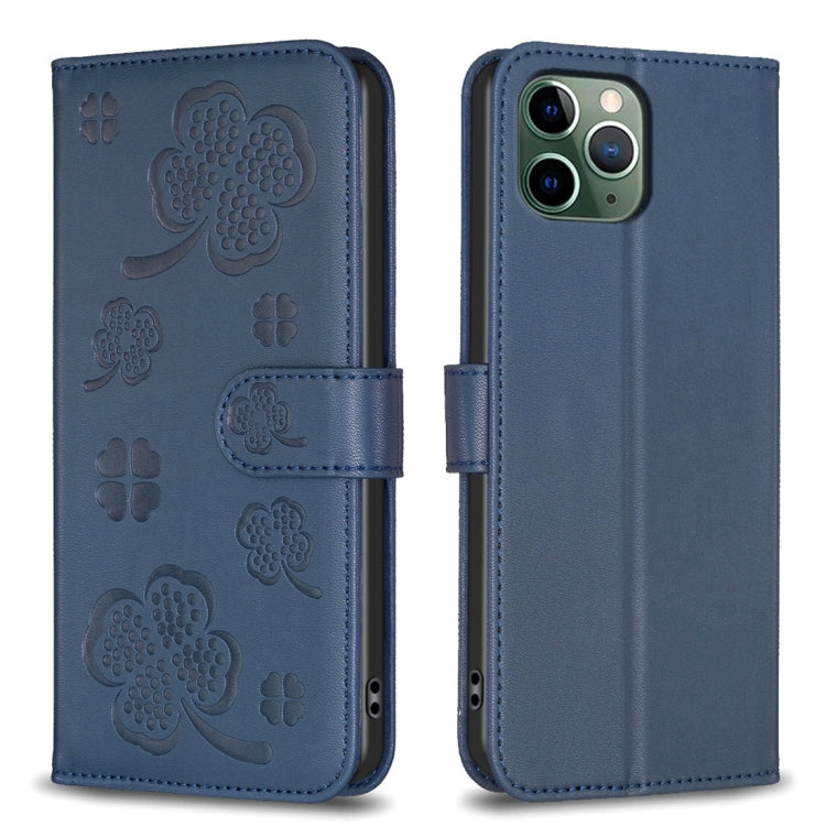 Four-leaf Embossed Leather Phone Case, For iPhone 11 Pro, For iPhone X / XS, For iPhone XR, For iPhone XS Max, For iPhone 7 Plus / 8 Plus