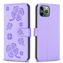 Load image into Gallery viewer, Four-leaf Embossed Leather Phone Case, For iPhone 11 Pro, For iPhone X / XS, For iPhone XR, For iPhone XS Max, For iPhone 7 Plus / 8 Plus