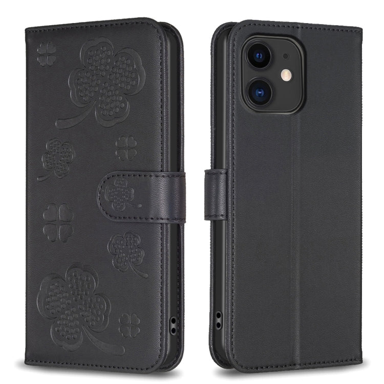 Four-leaf Embossed Leather Phone Case, For iPhone 7 / 8 / SE 2022, For iPhone 13 Pro Max, For iPhone 13 Pro, For iPhone 13, For iPhone 12 / 12 Pro, For iPhone 12 Pro Max, For iPhone 11 Pro Max, For iPhone 11