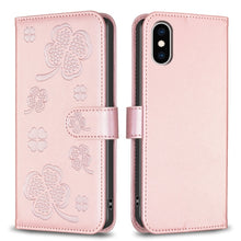 Load image into Gallery viewer, Four-leaf Embossed Leather Phone Case, For iPhone 11 Pro, For iPhone X / XS, For iPhone XR, For iPhone XS Max, For iPhone 7 Plus / 8 Plus