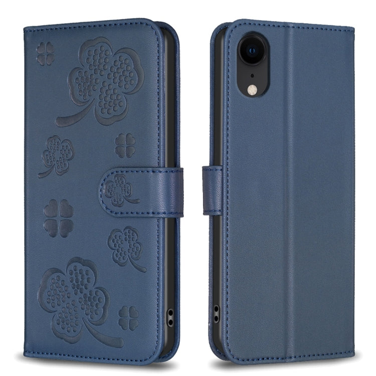 Four-leaf Embossed Leather Phone Case, For iPhone 11 Pro, For iPhone X / XS, For iPhone XR, For iPhone XS Max, For iPhone 7 Plus / 8 Plus