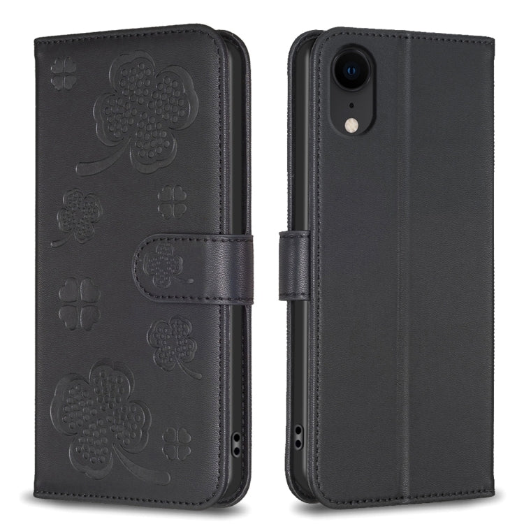 Four-leaf Embossed Leather Phone Case, For iPhone 11 Pro, For iPhone X / XS, For iPhone XR, For iPhone XS Max, For iPhone 7 Plus / 8 Plus