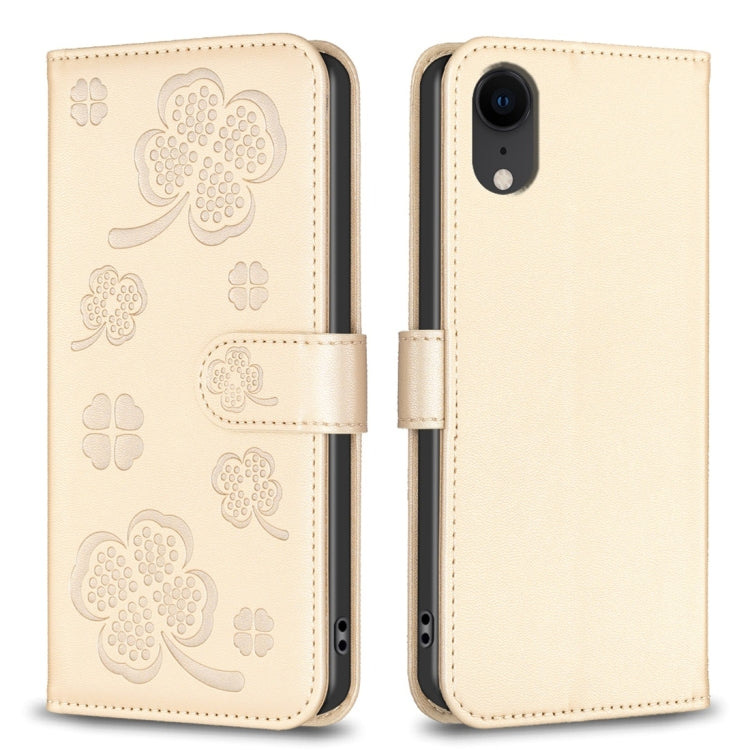 Four-leaf Embossed Leather Phone Case, For iPhone 11 Pro, For iPhone X / XS, For iPhone XR, For iPhone XS Max, For iPhone 7 Plus / 8 Plus