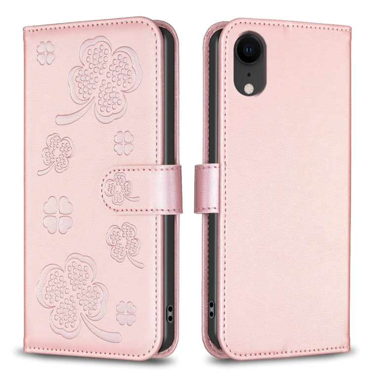 Four-leaf Embossed Leather Phone Case, For iPhone 11 Pro, For iPhone X / XS, For iPhone XR, For iPhone XS Max, For iPhone 7 Plus / 8 Plus