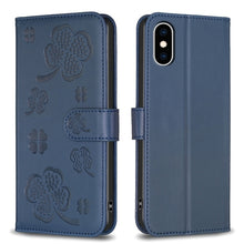 Load image into Gallery viewer, Four-leaf Embossed Leather Phone Case, For iPhone 11 Pro, For iPhone X / XS, For iPhone XR, For iPhone XS Max, For iPhone 7 Plus / 8 Plus