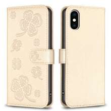 Load image into Gallery viewer, Four-leaf Embossed Leather Phone Case, For iPhone 11 Pro, For iPhone X / XS, For iPhone XR, For iPhone XS Max, For iPhone 7 Plus / 8 Plus