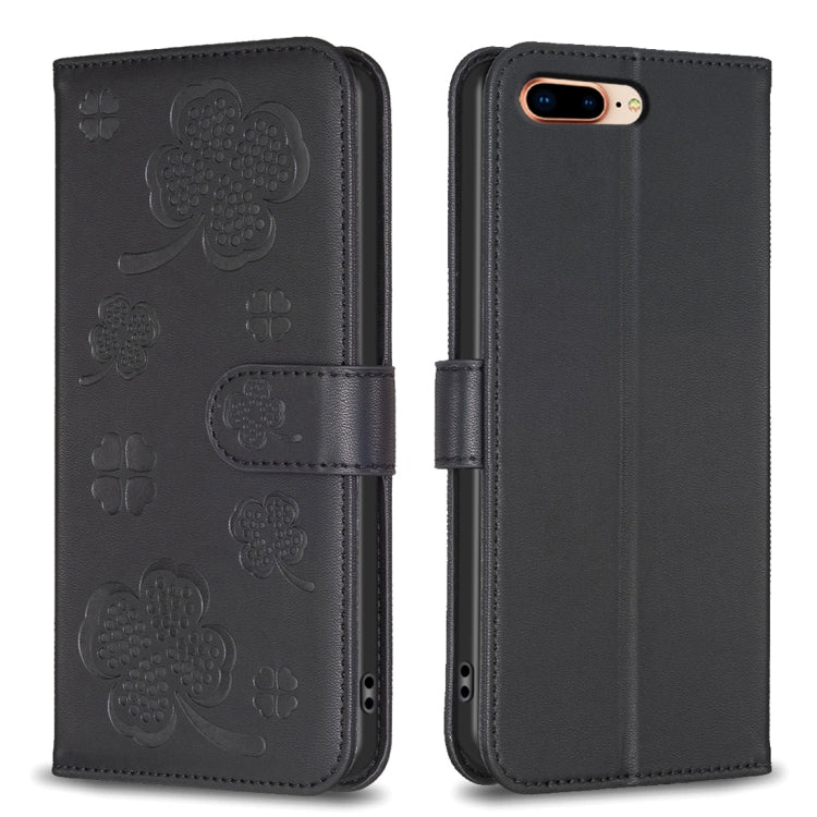 Four-leaf Embossed Leather Phone Case, For iPhone 11 Pro, For iPhone X / XS, For iPhone XR, For iPhone XS Max, For iPhone 7 Plus / 8 Plus