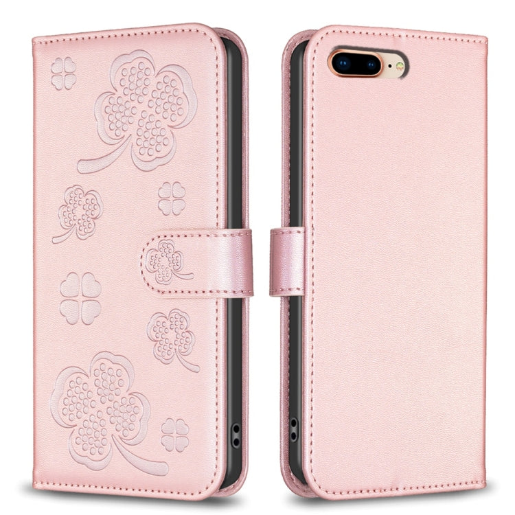 Four-leaf Embossed Leather Phone Case, For iPhone 11 Pro, For iPhone X / XS, For iPhone XR, For iPhone XS Max, For iPhone 7 Plus / 8 Plus