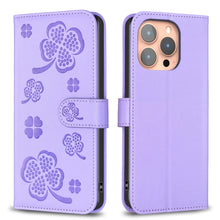 Load image into Gallery viewer, Four-leaf Embossed Leather Phone Case, For iPhone 17 Pro Max, For iPhone 17 Pro, For iPhone 17, For iPhone Air, For iPhone 16 Pro Max, For iPhone 16 Pro, For iPhone 16 Plus, For iPhone 16