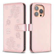 Load image into Gallery viewer, Four-leaf Embossed Leather Phone Case, For iPhone 17 Pro Max, For iPhone 17 Pro, For iPhone 17, For iPhone Air, For iPhone 16 Pro Max, For iPhone 16 Pro, For iPhone 16 Plus, For iPhone 16