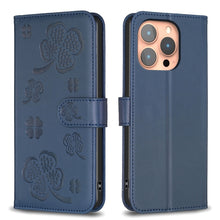 Load image into Gallery viewer, Four-leaf Embossed Leather Phone Case, For iPhone 17 Pro Max, For iPhone 17 Pro, For iPhone 17, For iPhone Air, For iPhone 16 Pro Max, For iPhone 16 Pro, For iPhone 16 Plus, For iPhone 16
