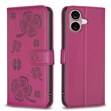 Load image into Gallery viewer, Four-leaf Embossed Leather Phone Case, For iPhone 17 Pro Max, For iPhone 17 Pro, For iPhone 17, For iPhone Air, For iPhone 16 Pro Max, For iPhone 16 Pro, For iPhone 16 Plus, For iPhone 16