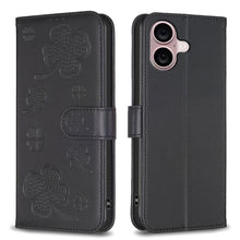 Load image into Gallery viewer, Four-leaf Embossed Leather Phone Case, For iPhone 17 Pro Max, For iPhone 17 Pro, For iPhone 17, For iPhone Air, For iPhone 16 Pro Max, For iPhone 16 Pro, For iPhone 16 Plus, For iPhone 16